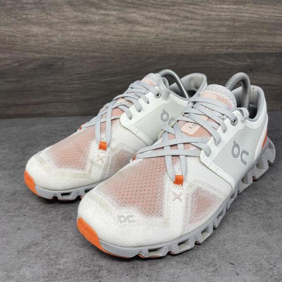 On Cloud X3 Running Shoes Womens Size 8.5 Grey Orange Sneakers